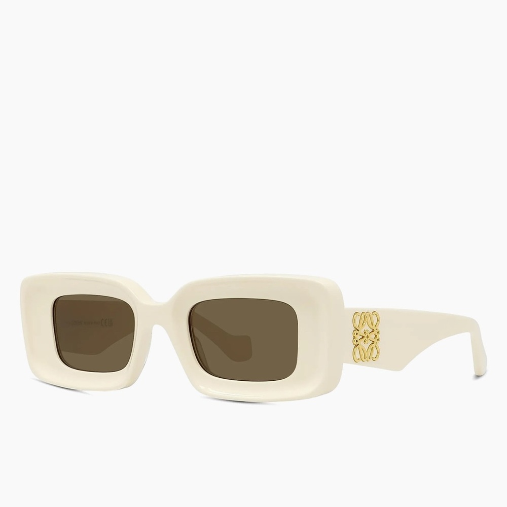 Loewe Cream Sunglasses with Gold Detail